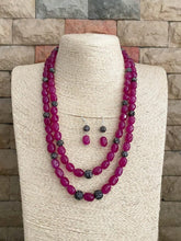Designer Semi Precious Magenta Color Jade Beads Layered Necklace By Gehna Shop Beads Jewellery